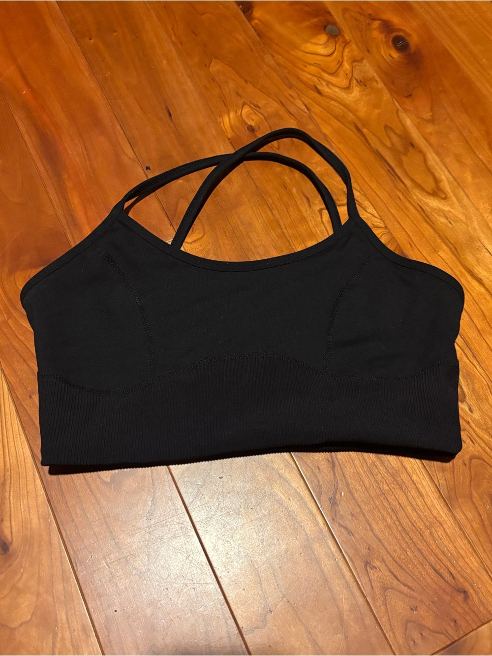ZYIA Black Seamless Strappy Sports Bra
